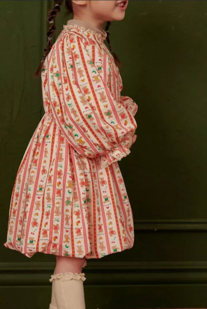 Mumunbaba - Korean Children Fashion - #stylishchildhood - Bear Volume One-piece - 6