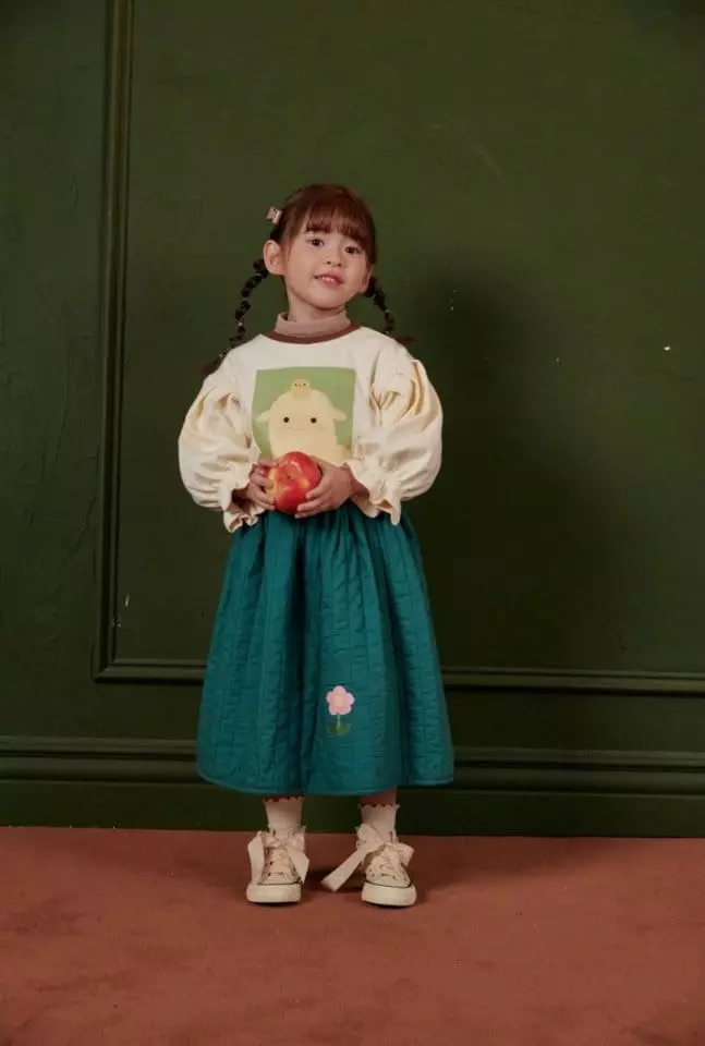 Mumunbaba - Korean Children Fashion - #toddlerclothing - Quilting Flower Skirt