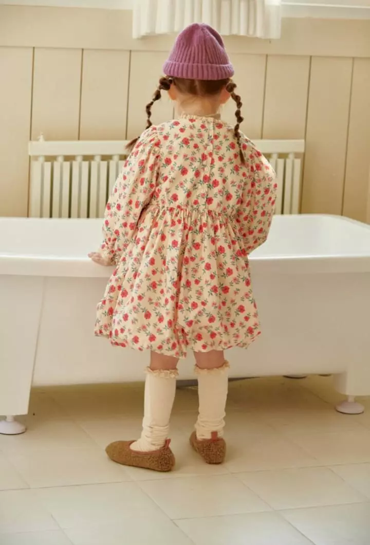 Mumunbaba - Korean Children Fashion - #todddlerfashion - Mimi Flower Volume One-piece - 4