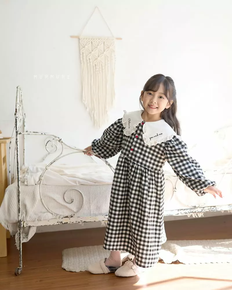 Murmure - Korean Children Fashion - #childofig - Check BB One-piece - 6