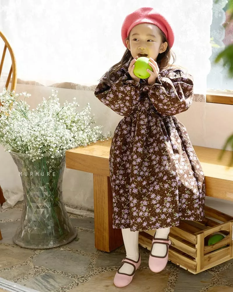 Murmure - Korean Children Fashion - #childofig - Rib Flower One-piece - 3