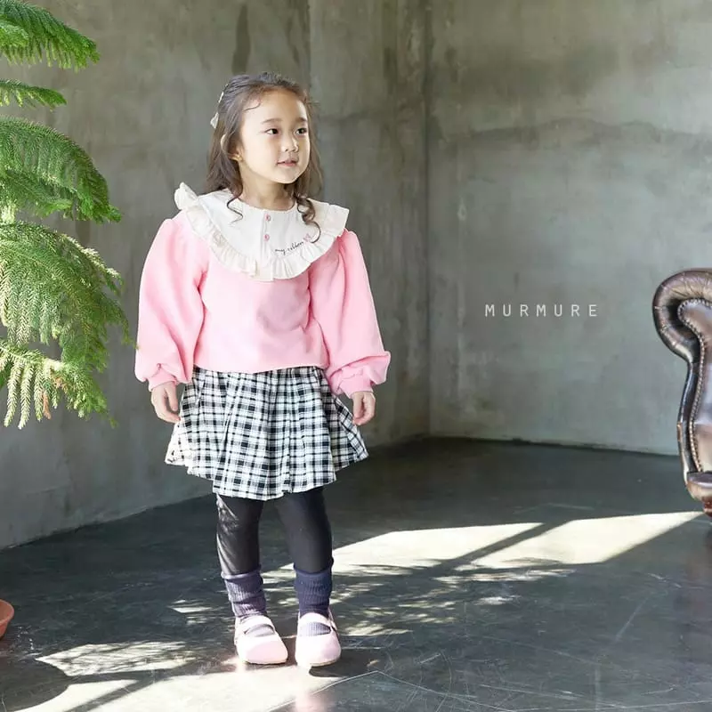 Murmure - Korean Children Fashion - #childofig - Check Wrinkle Skirt Leggings - 11