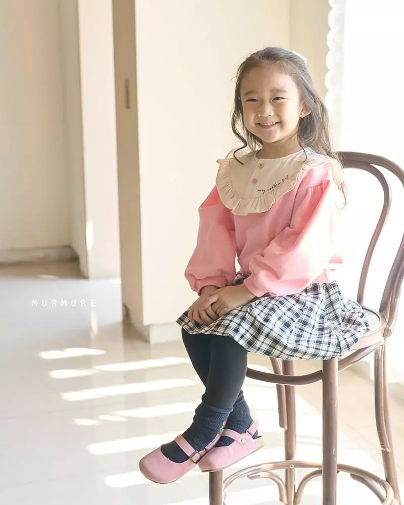 Murmure - Korean Children Fashion - #childofig - Check Wrinkle Skirt Leggings - 12