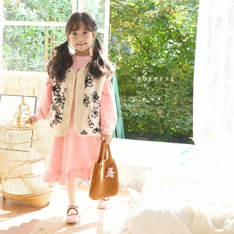 Murmure - Korean Children Fashion - #childrensboutique - Flower Reversible Vest - 8
