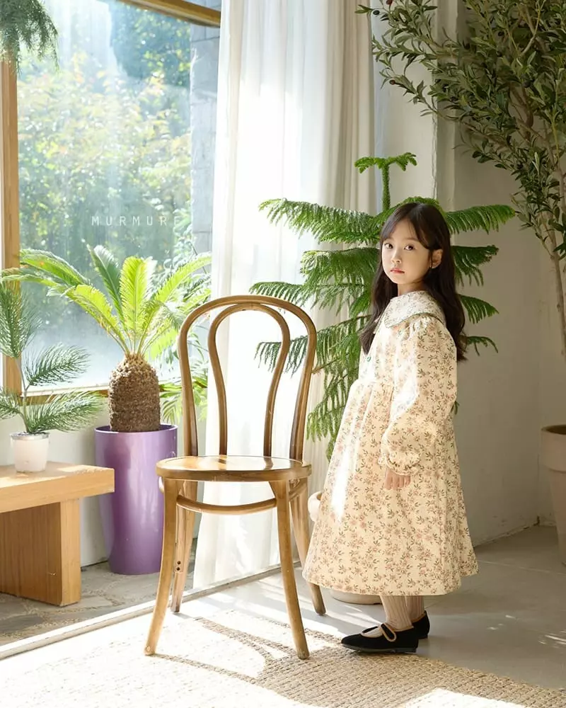 Murmure - Korean Children Fashion - #designkidswear - Rib Flower One-piece - 5
