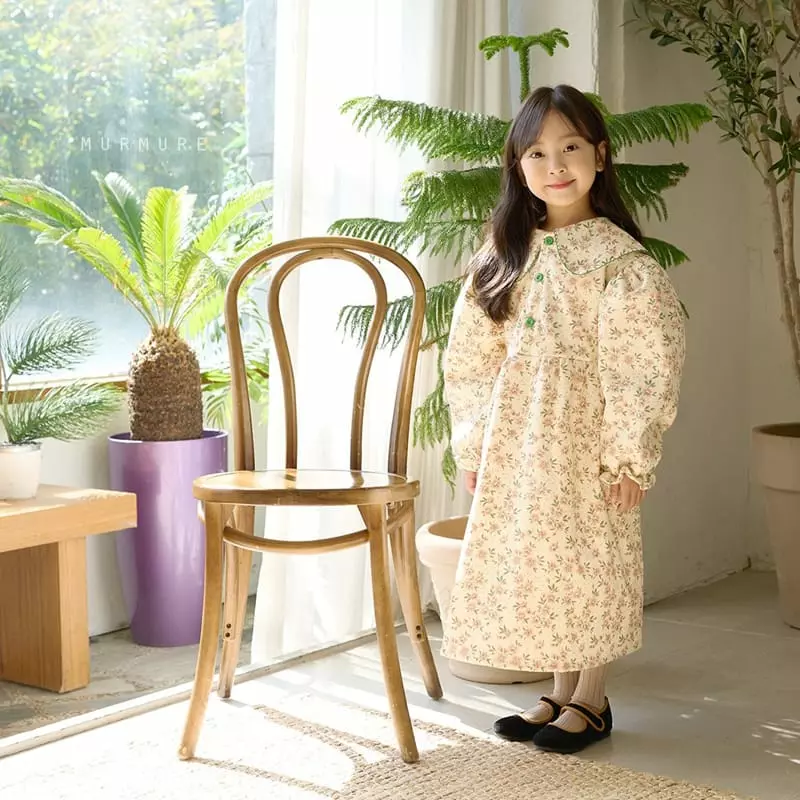 Murmure - Korean Children Fashion - #discoveringself - Rib Flower One-piece - 6