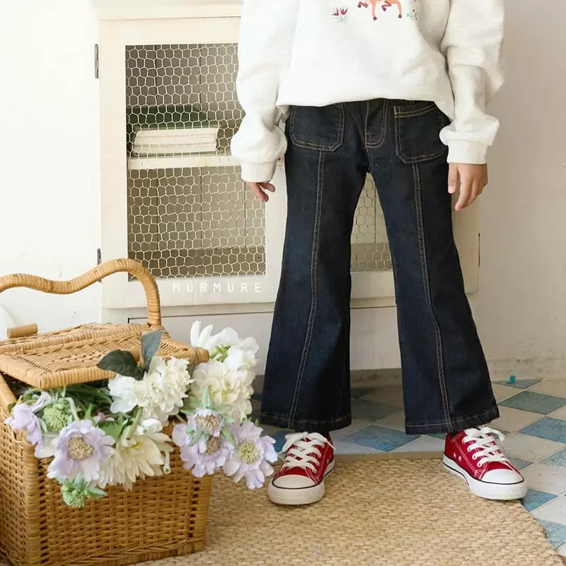 Murmure - Korean Children Fashion - #discoveringself - Fleece Pocket Jeans - 2