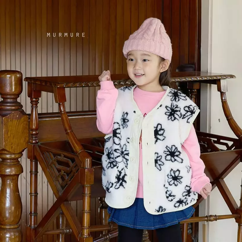 Murmure - Korean Children Fashion - #fashionkids - Flower Reversible Vest - 11