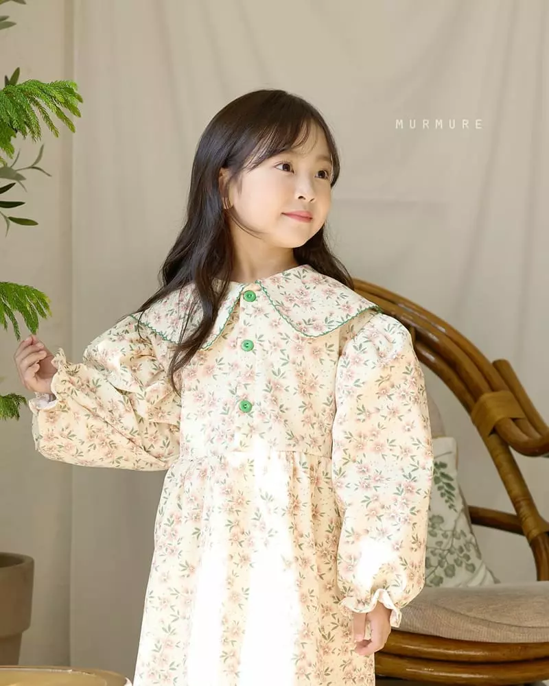 Murmure - Korean Children Fashion - #kidsshorts - Rib Flower One-piece - 8