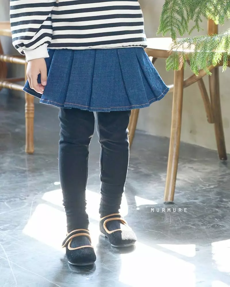 Murmure - Korean Children Fashion - #kidsshorts - Hanie Wrinkle Skirt Leggings - 2