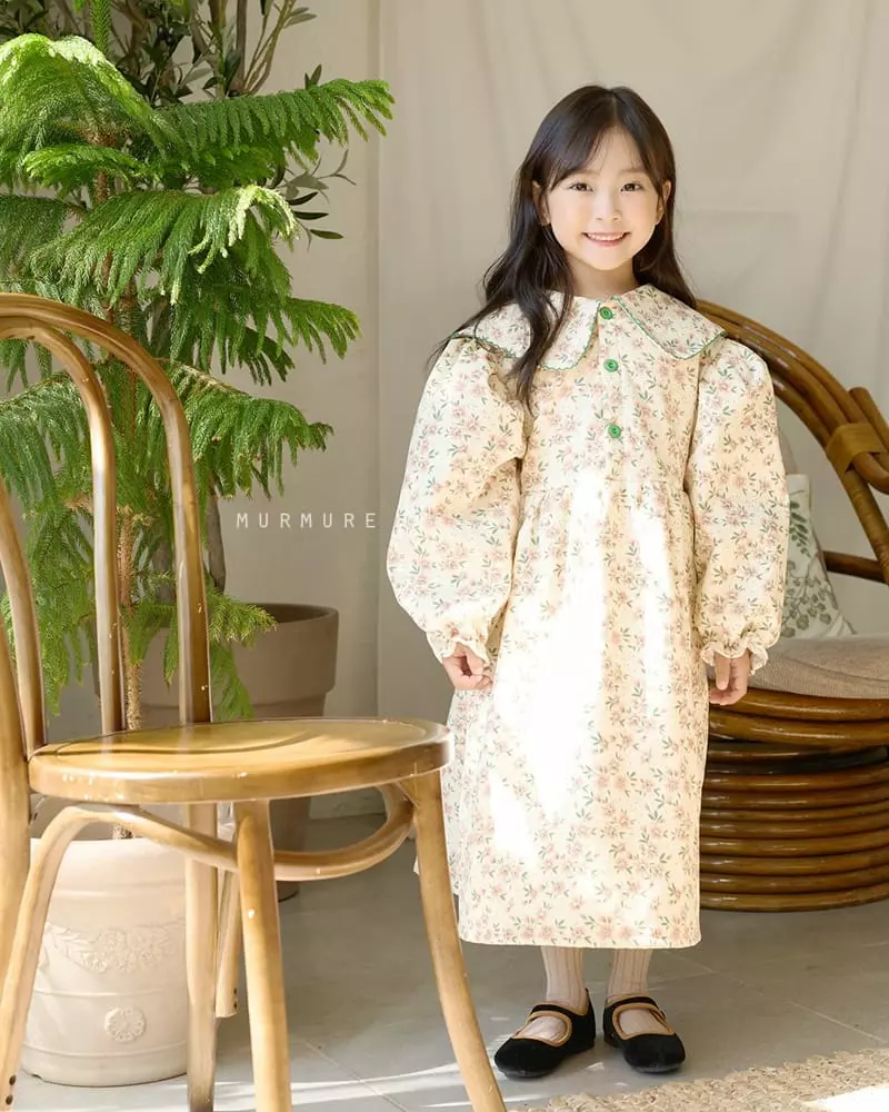 Murmure - Korean Children Fashion - #kidsstore - Rib Flower One-piece - 9