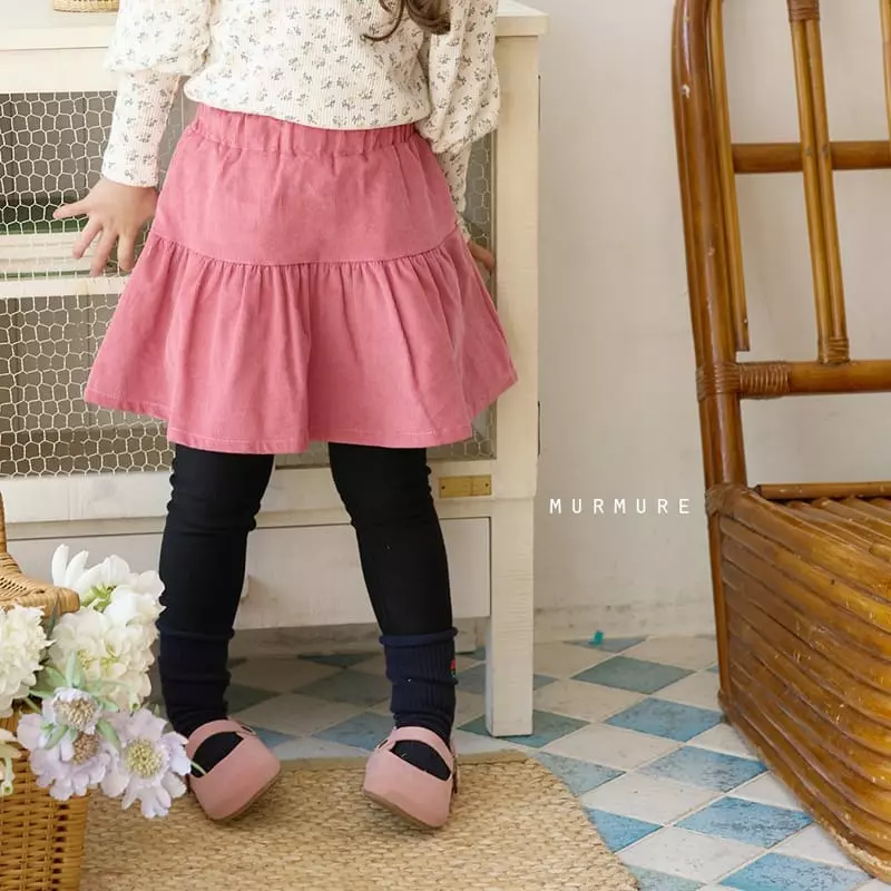 Murmure - Korean Children Fashion - #kidzfashiontrend - Rib Cancan Skirt Leggings - 3