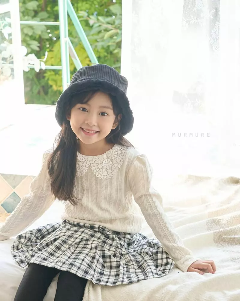Murmure - Korean Children Fashion - #littlefashionista - Check Wrinkle Skirt Leggings - 7