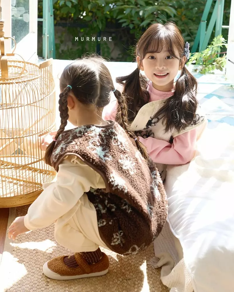 Murmure - Korean Children Fashion - #magicofchildhood - Flower Reversible Vest