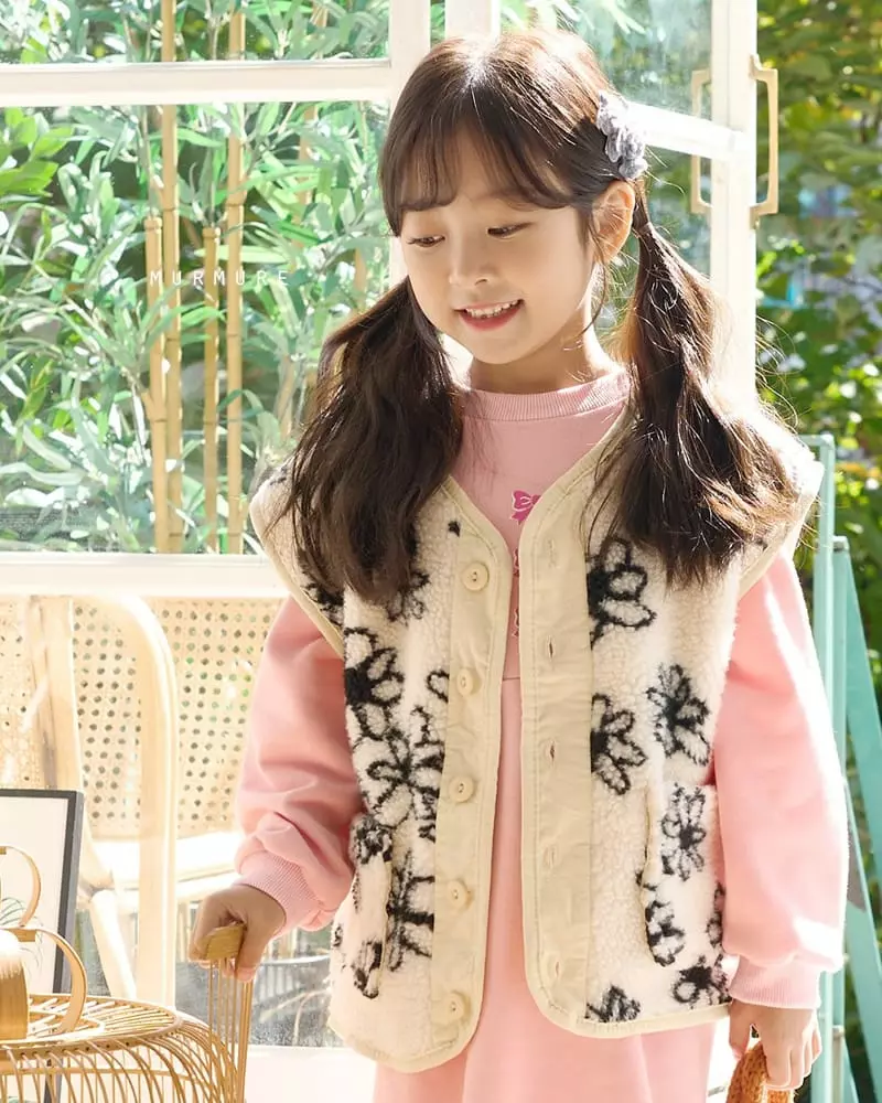 Murmure - Korean Children Fashion - #prettylittlegirls - Flower Reversible Vest - 3