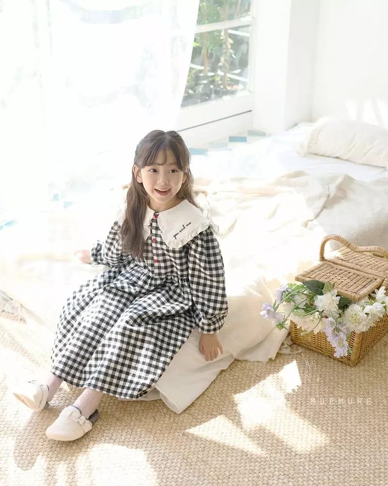 Murmure - Korean Children Fashion - #prettylittlegirls - Check BB One-piece - 2