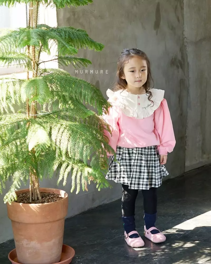 Murmure - Korean Children Fashion - #prettylittlegirls - Check Wrinkle Skirt Leggings - 10