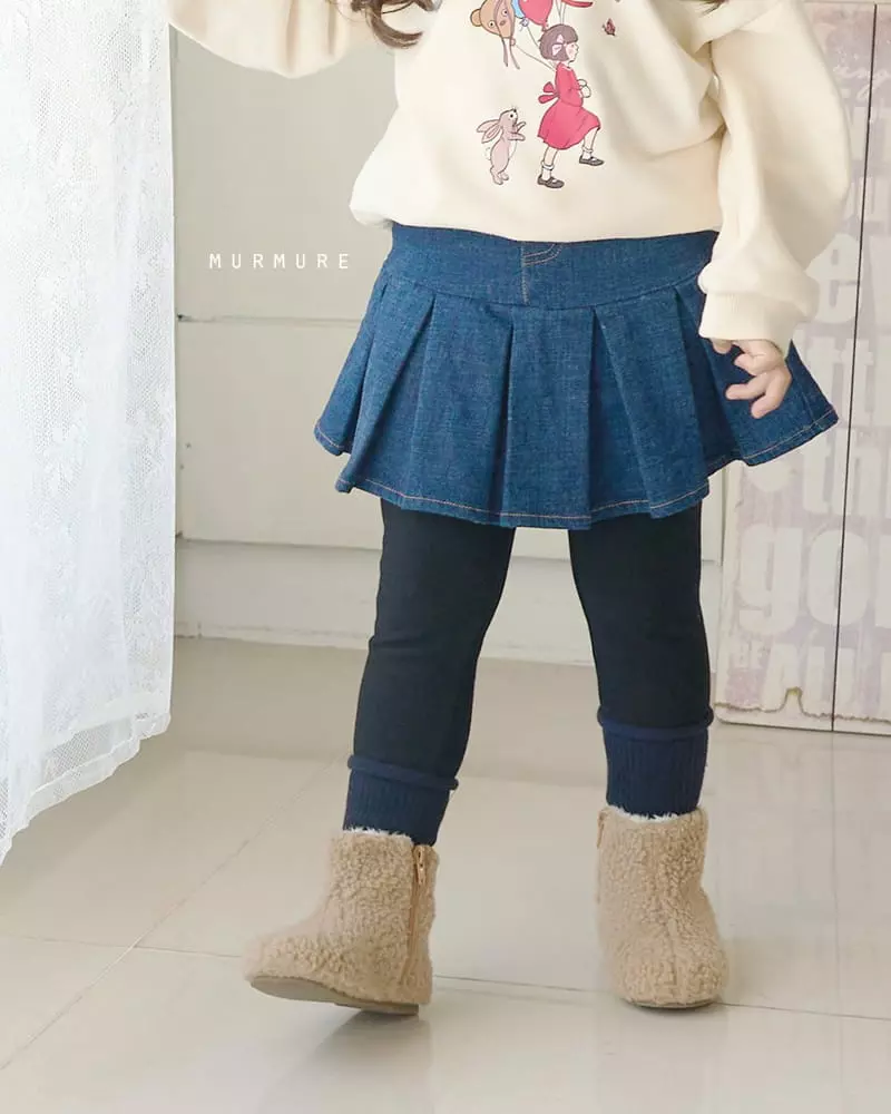 Murmure - Korean Children Fashion - #prettylittlegirls - Hanie Wrinkle Skirt Leggings - 9