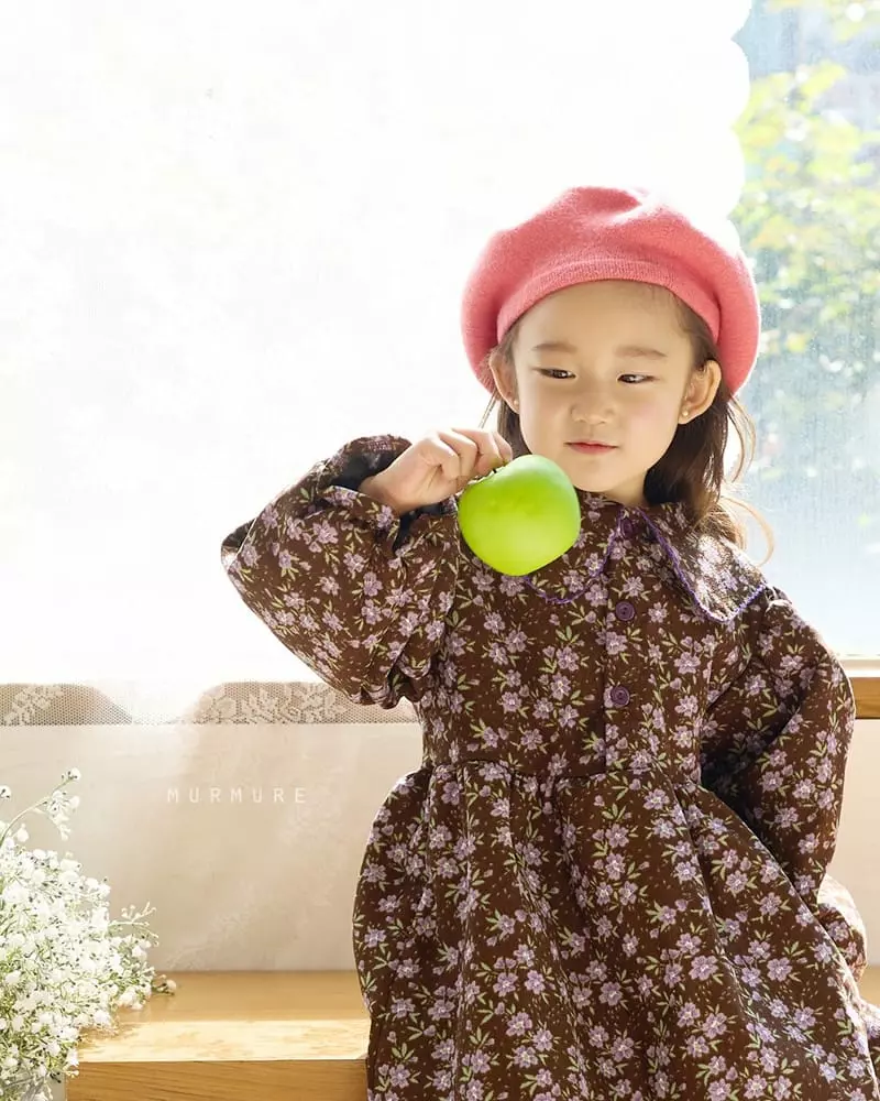Murmure - Korean Children Fashion - #stylishchildhood - Rib Flower One-piece - 2
