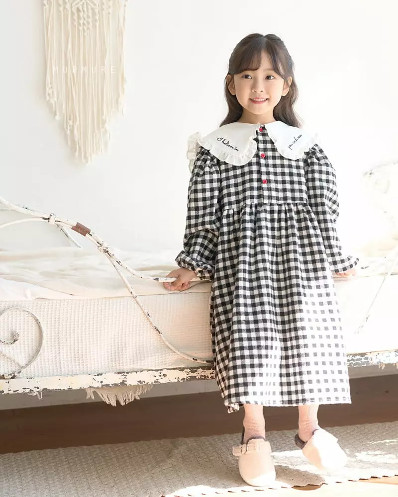 Murmure - Korean Children Fashion - #todddlerfashion - Check BB One-piece - 3