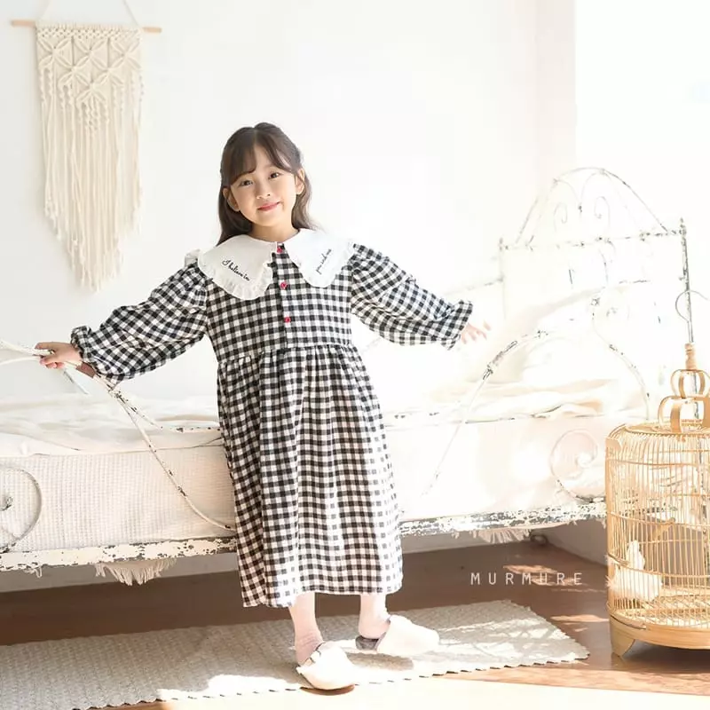 Murmure - Korean Children Fashion - #todddlerfashion - Check BB One-piece - 4