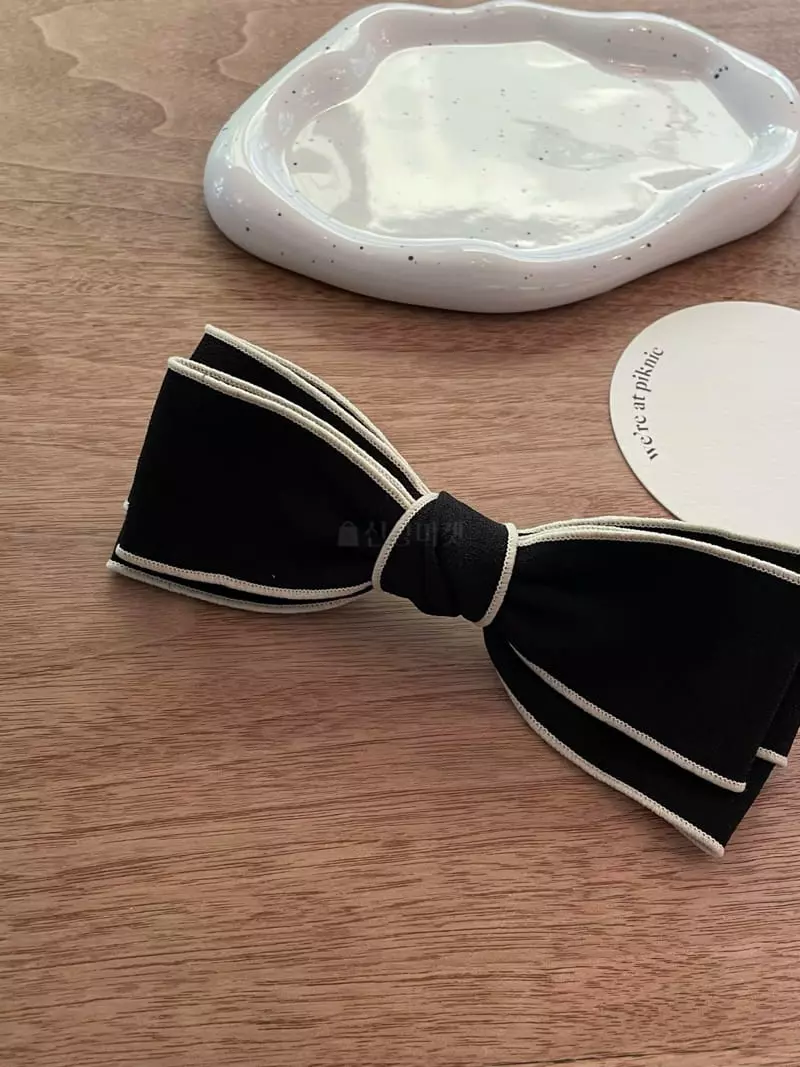 Muse - Korean Women Fashion - #restrostyle - Black Ribbopn Hairpin - 2