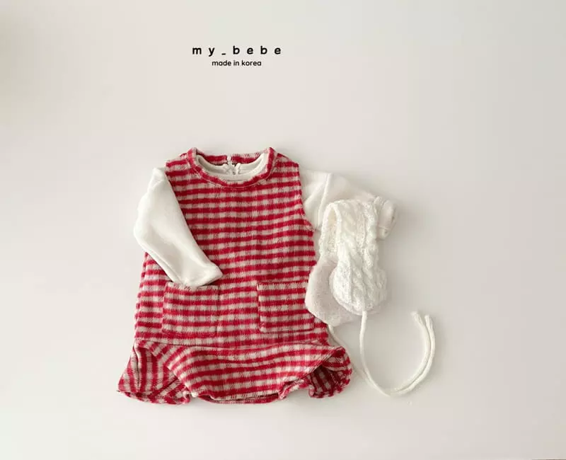 My Bebe - Korean Baby Fashion - #babyboutique - Stick One-piece - 5