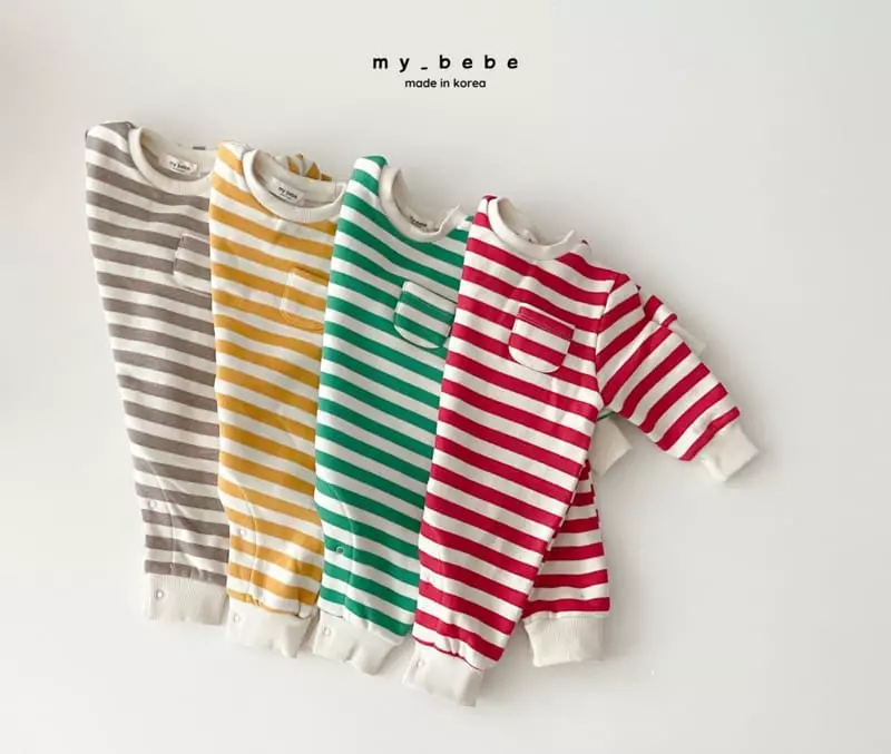 My Bebe - Korean Baby Fashion - #babyboutique - Winter Stripes Bodysuit