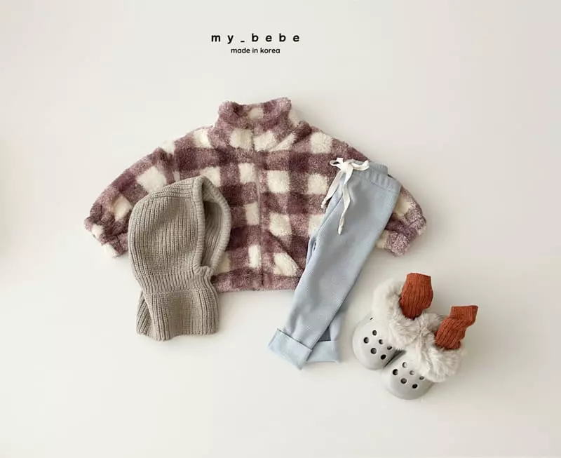 My Bebe - Korean Baby Fashion - #babyboutique - Check Dumble Fleece - 10
