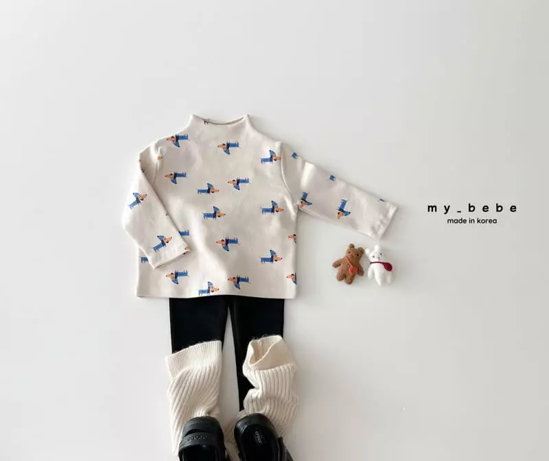 My Bebe - Korean Baby Fashion - #smilingbaby - Paint Turtleneck Tee - 4
