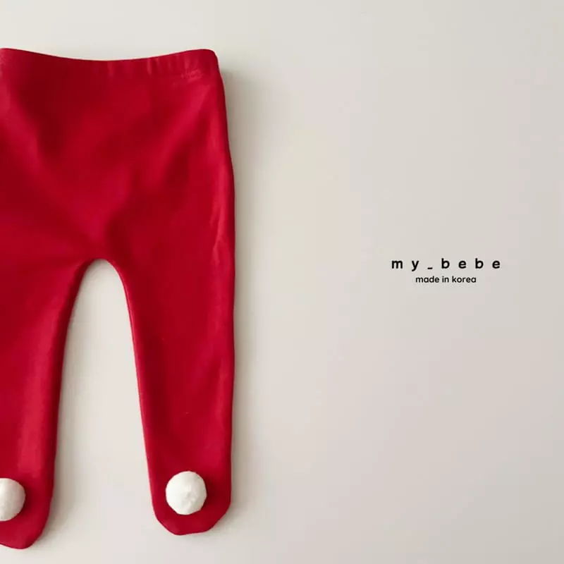 My Bebe - Korean Baby Fashion - #babyboutiqueclothing - Christmas Foot Leggings - 9
