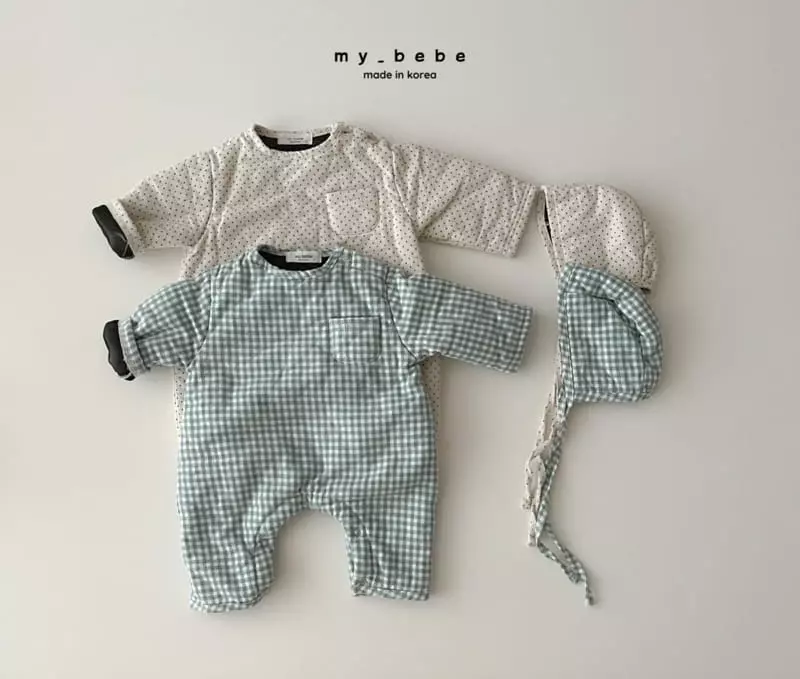 My Bebe - Korean Baby Fashion - #babyboutiqueclothing - Classic Bonding Bodysuit With Bonnet