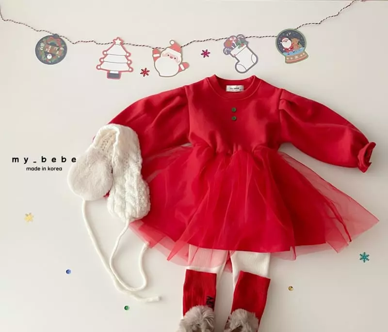 My Bebe - Korean Baby Fashion - #babyclothing - Christmas One-piece - 11