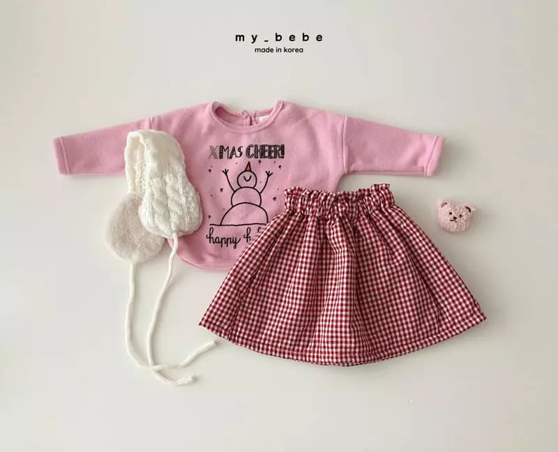 My Bebe - Korean Baby Fashion - #babyclothing - Check Bonding Skirt - 6