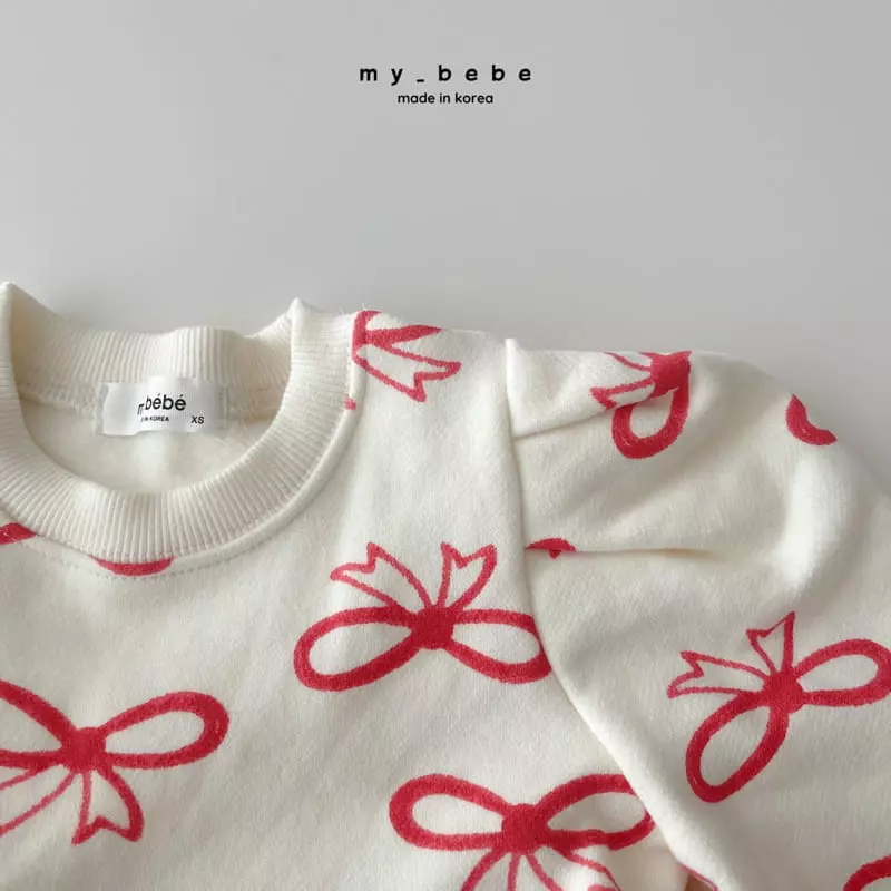 My Bebe - Korean Baby Fashion - #babyboutiqueclothing - Ribbon Apple One-piece - 4