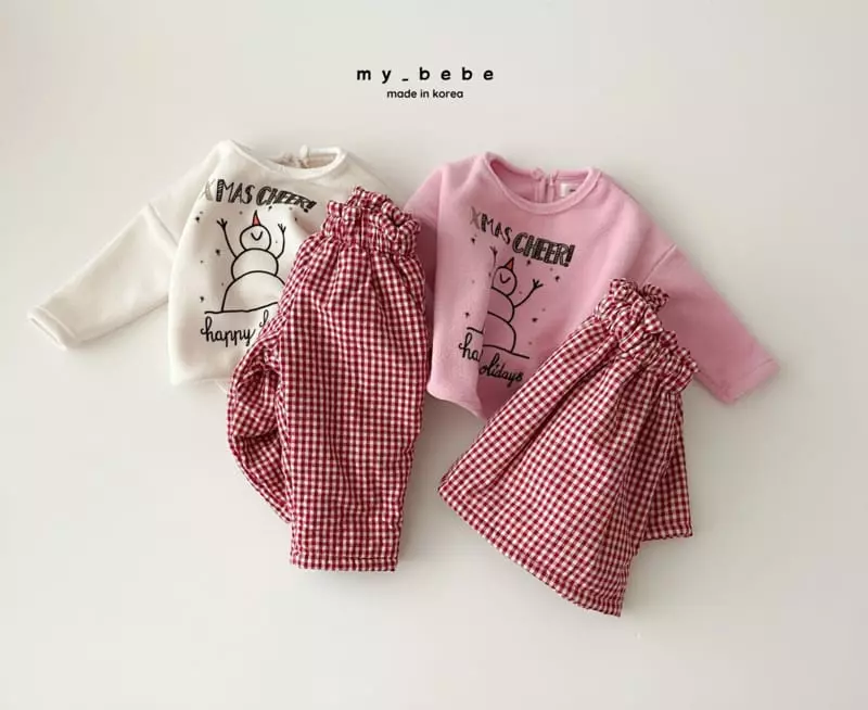 My Bebe - Korean Baby Fashion - #babyfashion - Snowman Piping Tee - 9