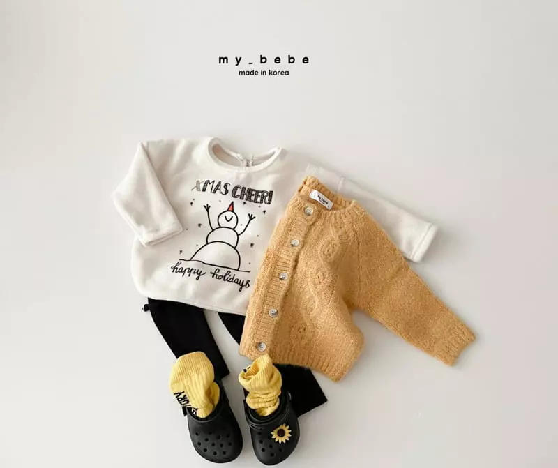 My Bebe - Korean Baby Fashion - #babyfever - Snowman Piping Tee - 10