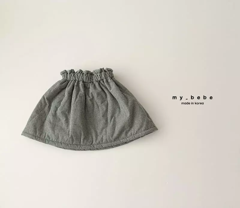 My Bebe - Korean Baby Fashion - #babygirlfashion - Check Bonding Skirt - 9