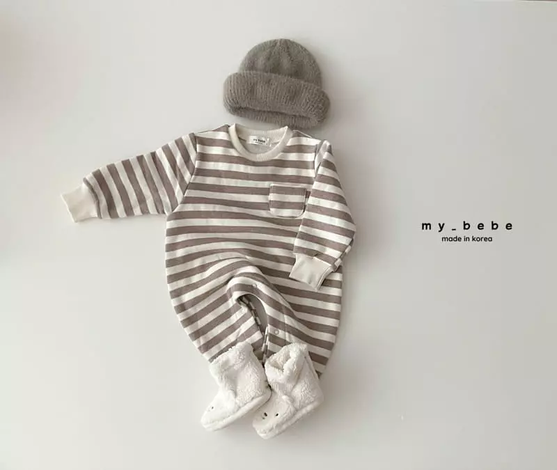 My Bebe - Korean Baby Fashion - #babygirlfashion - Winter Stripes Bodysuit - 6