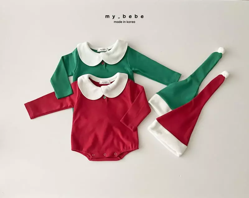 My Bebe - Korean Baby Fashion - #babylifestyle - Christmas Bodysuit Set - 2