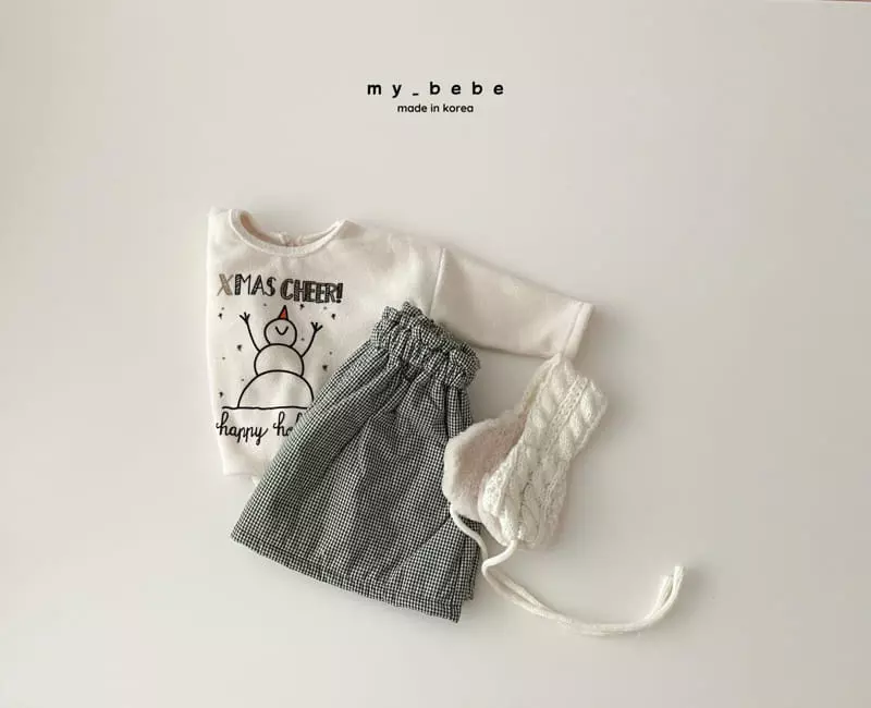 My Bebe - Korean Baby Fashion - #babylifestyle - Check Bonding Skirt - 10