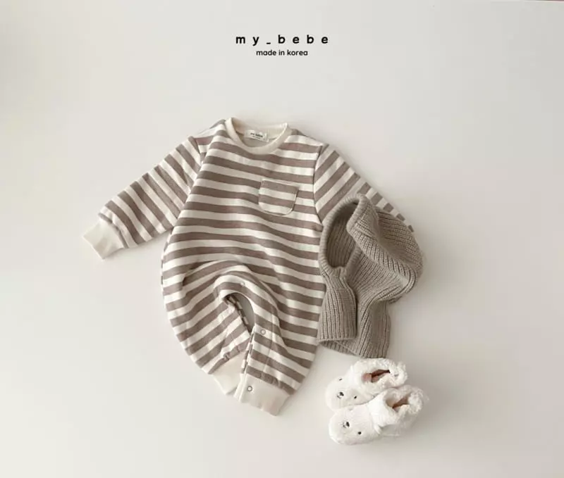 My Bebe - Korean Baby Fashion - #babyoninstagram - Winter Stripes Bodysuit - 8