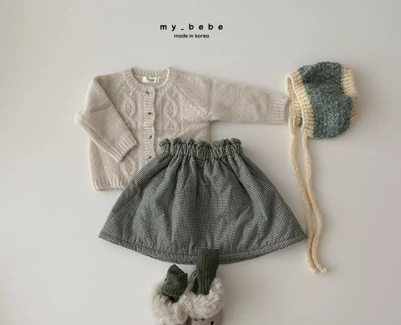 My Bebe - Korean Baby Fashion - #babyootd - Check Bonding Skirt - 12