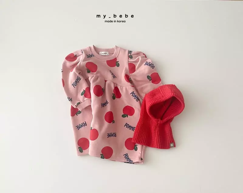 My Bebe - Korean Baby Fashion - #babyootd - Ribbon Apple One-piece - 10