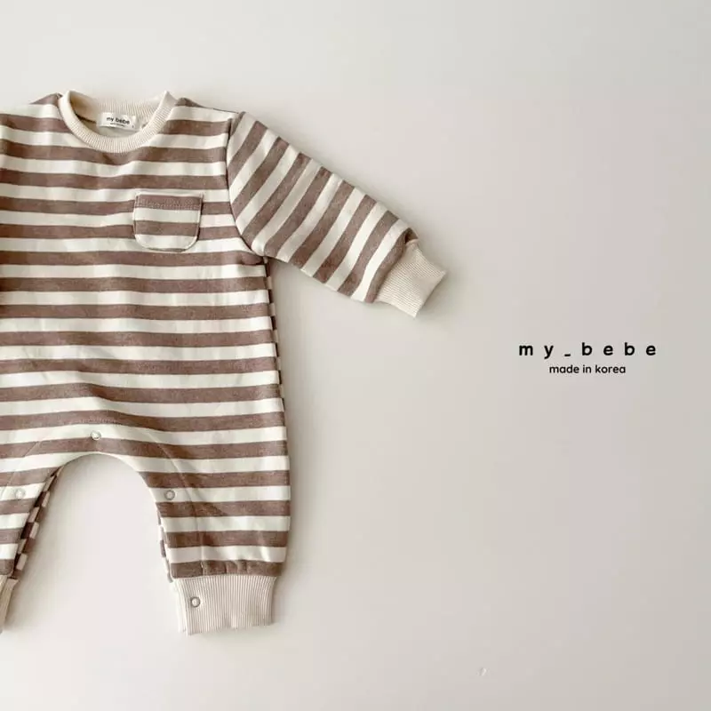 My Bebe - Korean Baby Fashion - #babyootd - Winter Stripes Bodysuit - 9