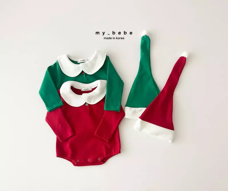 My Bebe - Korean Baby Fashion - #babyoutfit - Christmas Bodysuit Set - 5