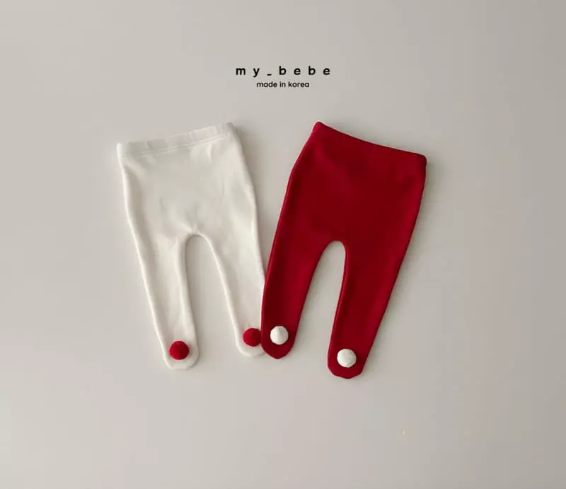 My Bebe - Korean Baby Fashion - #babyoutfit - Christmas Foot Leggings - 2