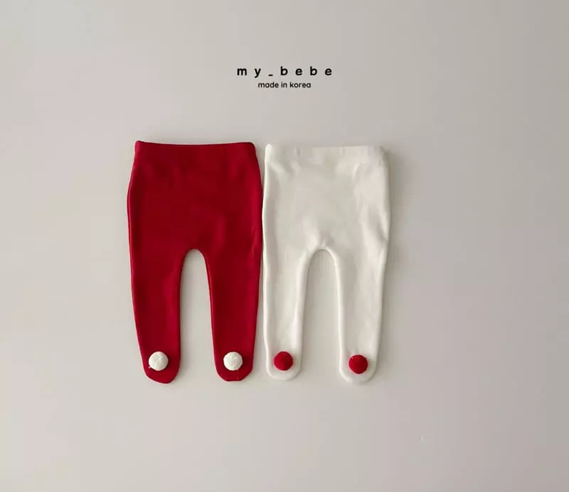 My Bebe - Korean Baby Fashion - #babyoutfit - Christmas Foot Leggings - 3