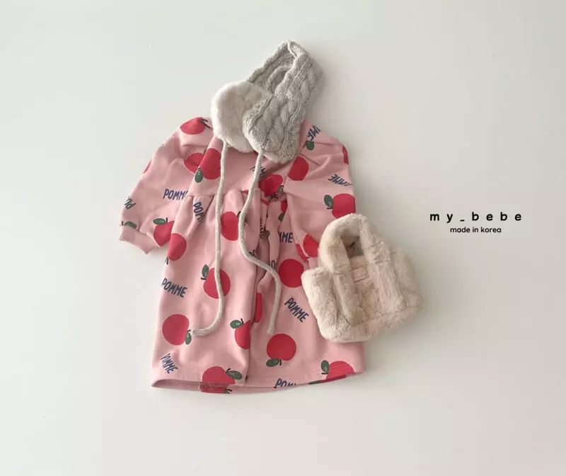 My Bebe - Korean Baby Fashion - #babyoutfit - Ribbon Apple One-piece - 11