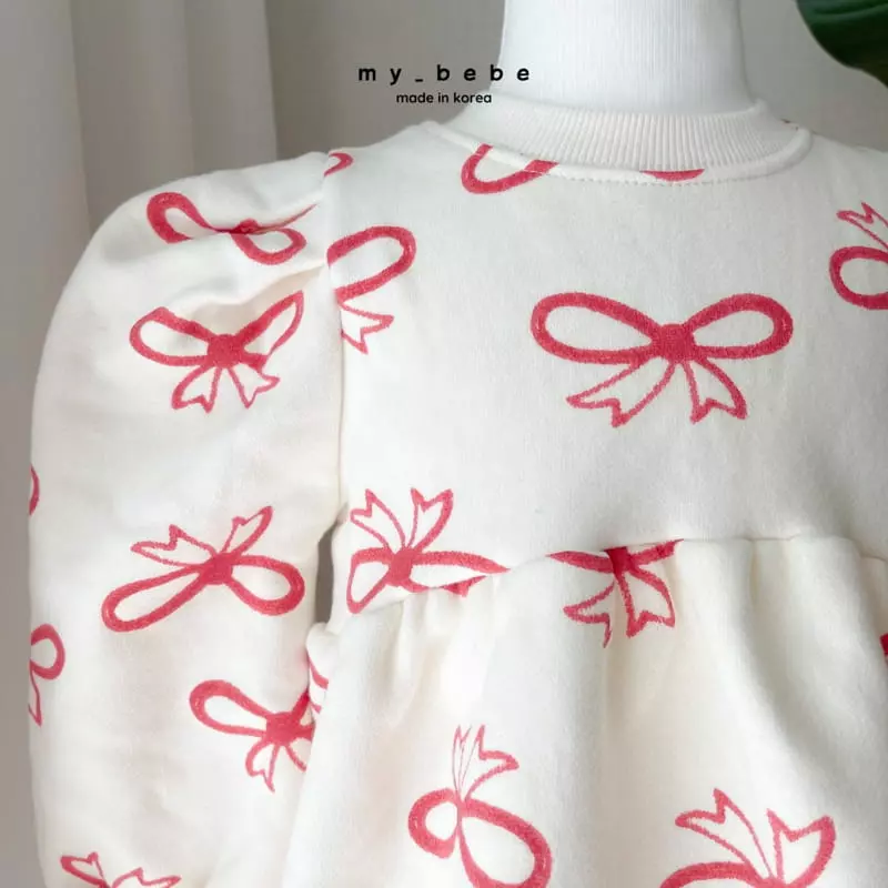 My Bebe - Korean Baby Fashion - #babyoutfit - Ribbon Apple One-piece - 12